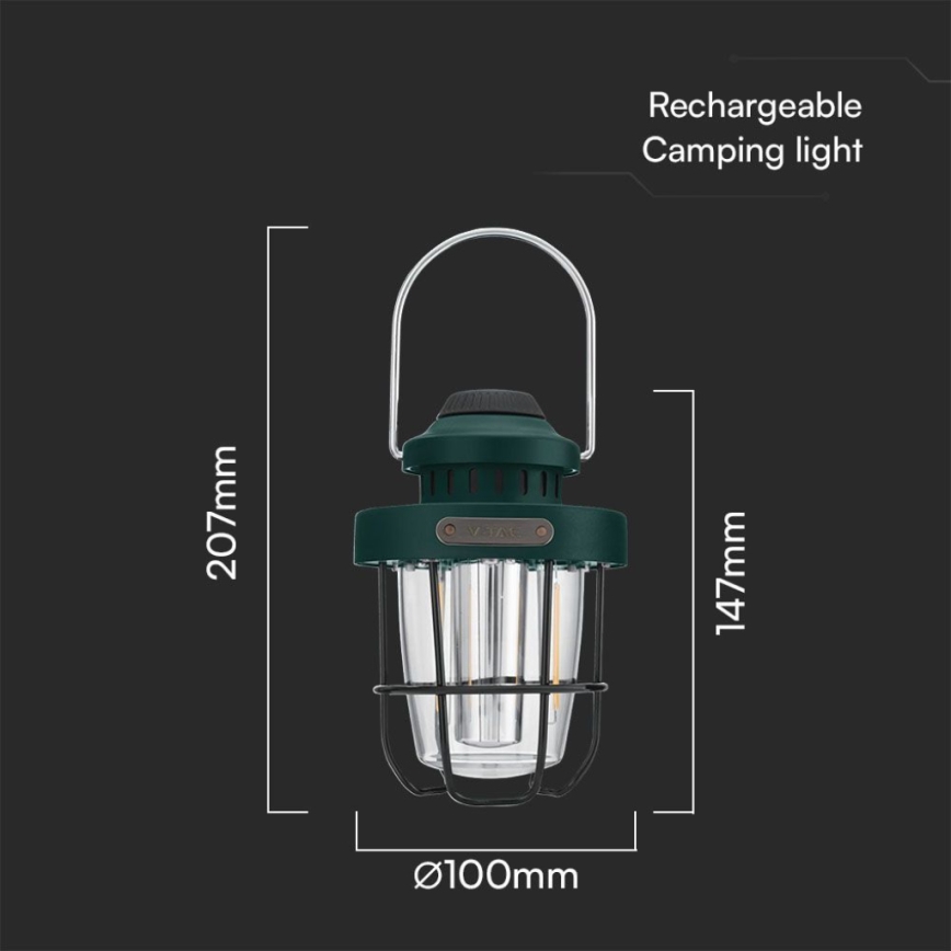 LED Himmennettävä ulko pendant rechargeable kevyt LED/5W/5V 2700-6500K IP44