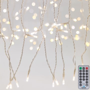LED Himmennettävä ulko Valoverho CURTAIN 360xLED/8,4W/230V 2x2 m IP44 lämpimänvalkoinen + kauko-ohjaus