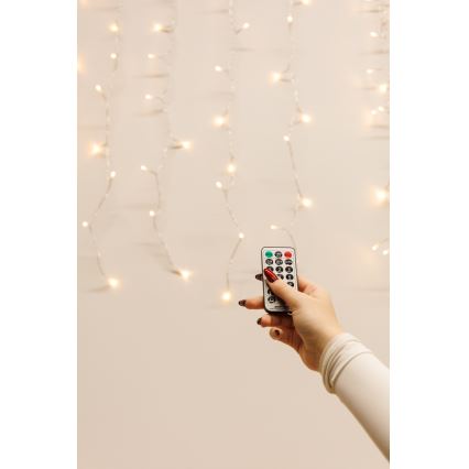 LED Himmennettävä ulko Valoverho CURTAIN 360xLED/8,4W/230V 2x2 m IP44 lämpimänvalkoinen + kauko-ohjaus