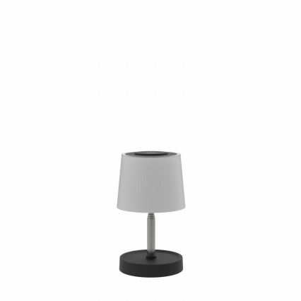 Himmennettävä kosketuskytkimellä varustettu ladattava ulkokäyttöön sopiva LED-pöytälamppu, 2W/5V, IP44, 1200 mAh, harmaa