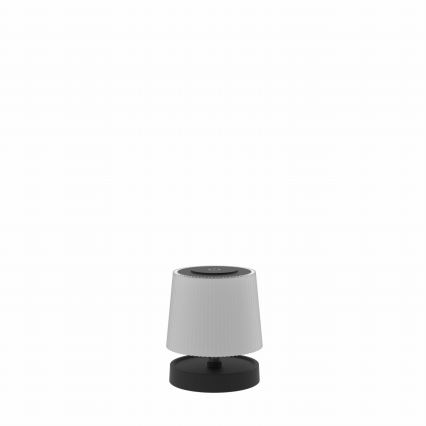 Himmennettävä kosketuskytkimellä varustettu ladattava ulkokäyttöön sopiva LED-pöytälamppu, 2W/5V, IP44, 1200 mAh, harmaa