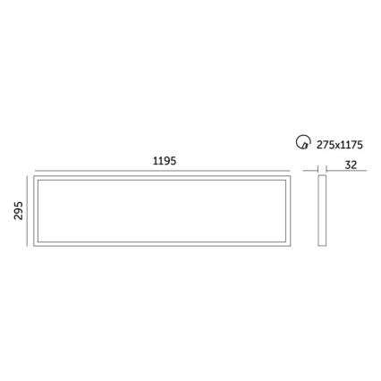 LED Himmennettävä upotettava paneeli CAPRI LED/25/36/40W/230V 3000/4000/5700K IP44 30x120 cm