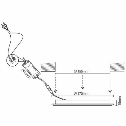 LED Himmennettävä upotettava valo/12W/230V 3000-6500K Wi-Fi Tuya