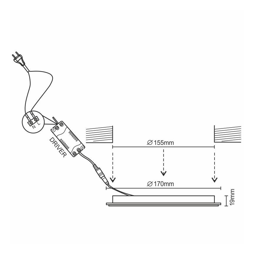 LED Himmennettävä upotettava valo/12W/230V 3000-6500K Wi-Fi Tuya