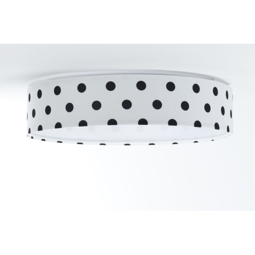 LED himmennettävä kattovalaisin SMART GALAXY KIDS LED/24W/230V 3000-6500K pisteet valkoinen/musta + kaukosäädin