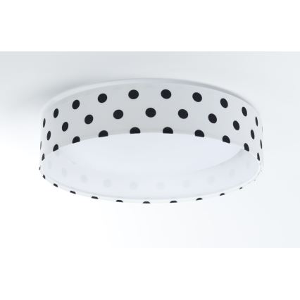 LED himmennettävä kattovalaisin SMART GALAXY KIDS LED/24W/230V 3000-6500K pisteet valkoinen/musta + kaukosäädin