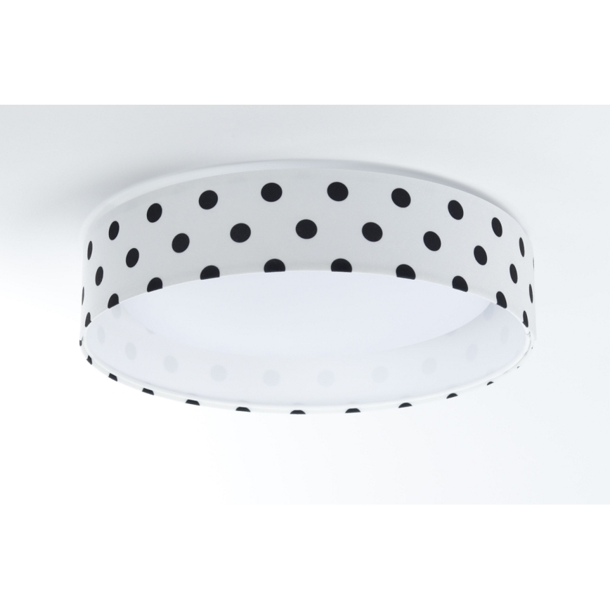 LED himmennettävä kattovalaisin SMART GALAXY KIDS LED/24W/230V 3000-6500K pisteet valkoinen/musta + kaukosäädin