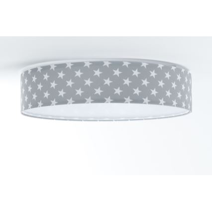 LED-himmennettävä kattovalaisin SMART GALAXY KIDS LED/24W/230V 3000-6500K tähdet harmaa/valkoinen + kaukosäädin