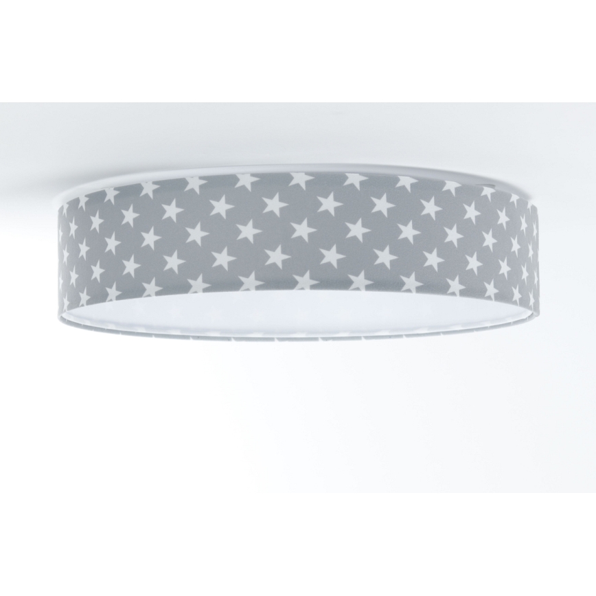 LED-himmennettävä kattovalaisin SMART GALAXY KIDS LED/24W/230V 3000-6500K tähdet harmaa/valkoinen + kaukosäädin