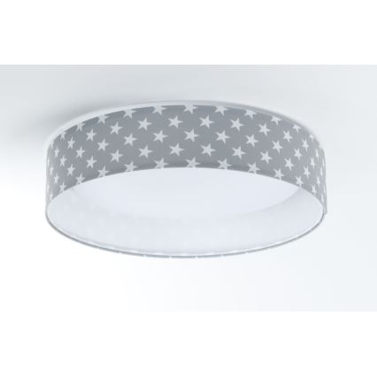 LED-himmennettävä kattovalaisin SMART GALAXY KIDS LED/24W/230V 3000-6500K tähdet harmaa/valkoinen + kaukosäädin