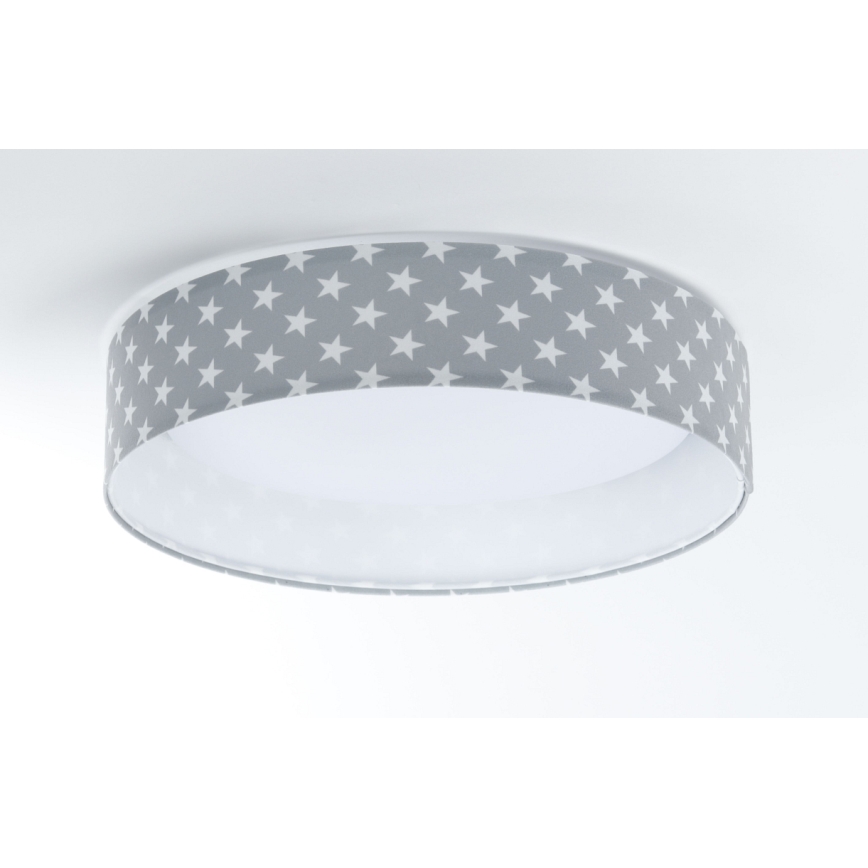 LED-himmennettävä kattovalaisin SMART GALAXY KIDS LED/24W/230V 3000-6500K tähdet harmaa/valkoinen + kaukosäädin