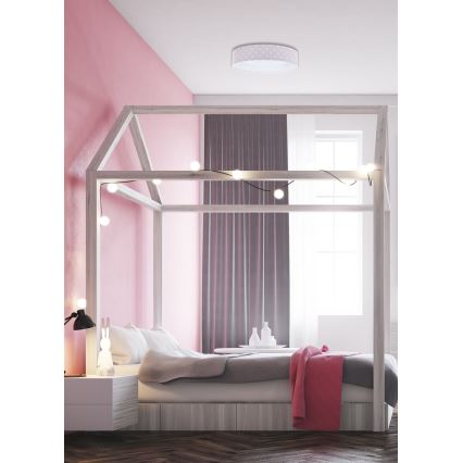 LED-himmennettävä kattovalaisin SMART GALAXY KIDS LED/24W/230V 3000-6500K tähdet pinkki/valkoinen + kaukosäädin