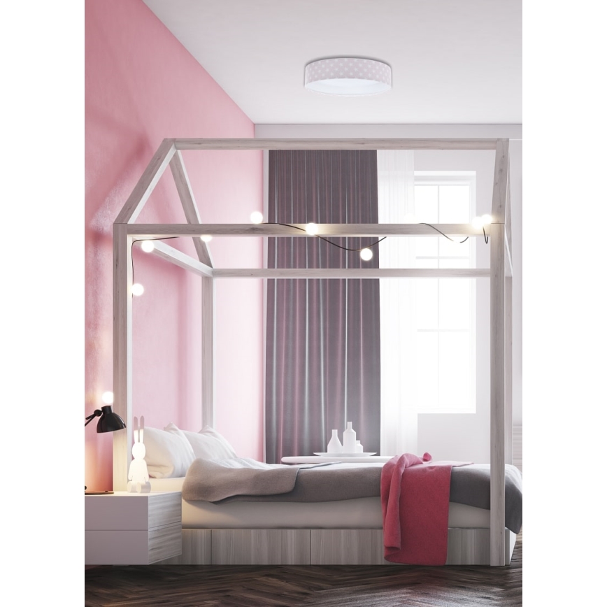 LED-himmennettävä kattovalaisin SMART GALAXY KIDS LED/24W/230V 3000-6500K tähdet pinkki/valkoinen + kaukosäädin