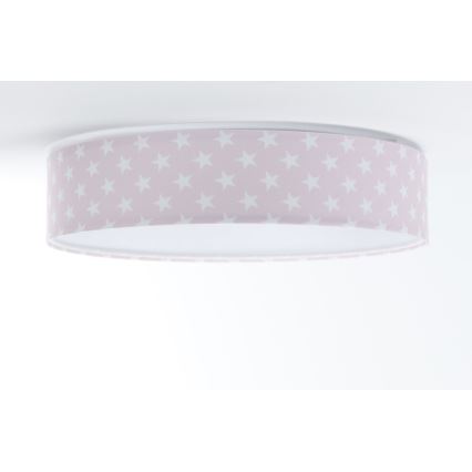 LED-himmennettävä kattovalaisin SMART GALAXY KIDS LED/24W/230V 3000-6500K tähdet pinkki/valkoinen + kaukosäädin