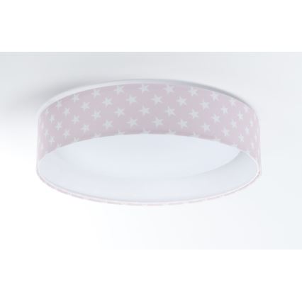 LED-himmennettävä kattovalaisin SMART GALAXY KIDS LED/24W/230V 3000-6500K tähdet pinkki/valkoinen + kaukosäädin