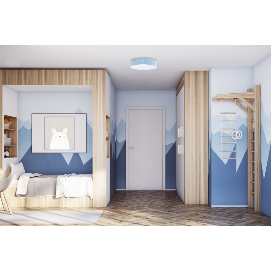LED-himmennettävä kattovalaisin SMART GALAXY KIDS LED/24W/230V 3000-6500K tähdet sininen/valkoinen + kaukosäädin
