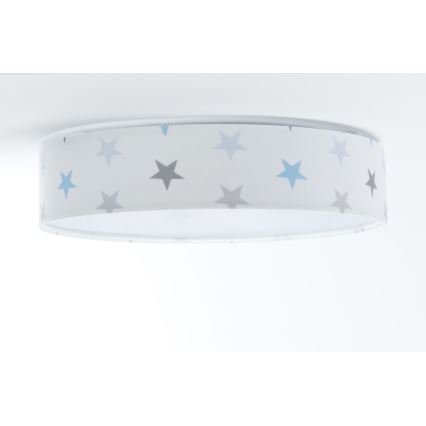 LED-himmennettävä kattovalaisin SMART GALAXY KIDS LED/24W/230V 3000-6500K tähdet valkoinen/harmaa/sininen + kaukosäädin