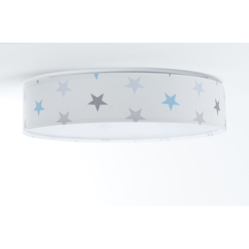 LED-himmennettävä kattovalaisin SMART GALAXY KIDS LED/24W/230V 3000-6500K tähdet valkoinen/harmaa/sininen + kaukosäädin
