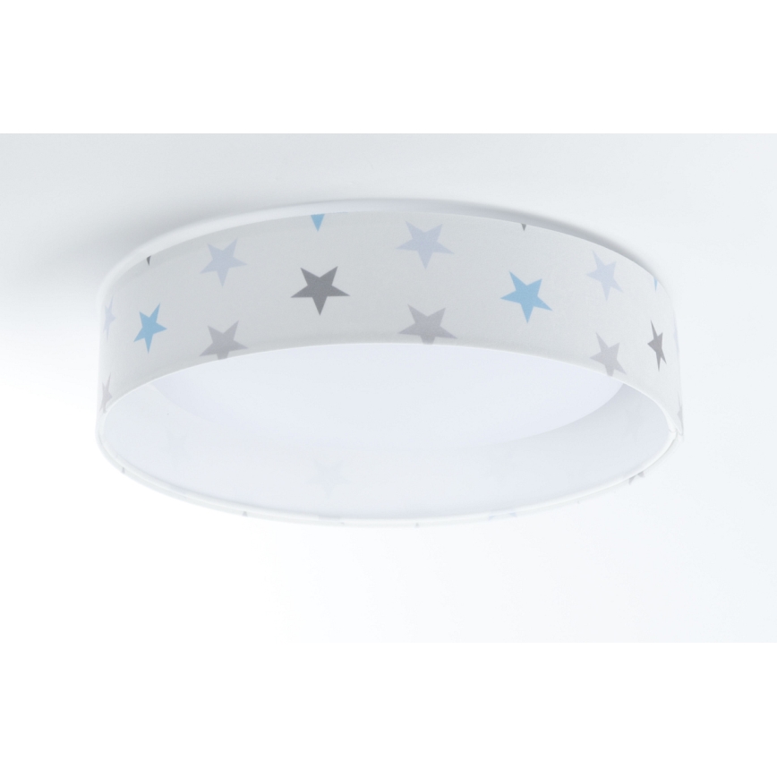 LED-himmennettävä kattovalaisin SMART GALAXY KIDS LED/24W/230V 3000-6500K tähdet valkoinen/harmaa/sininen + kaukosäädin