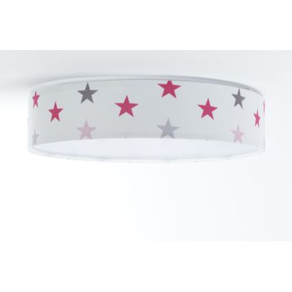 LED-himmennettävä kattovalaisin SMART GALAXY KIDS LED/24W/230V 3000-6500K tähdet valkoinen/vaaleanpunainen/harmaa + kaukosäädin