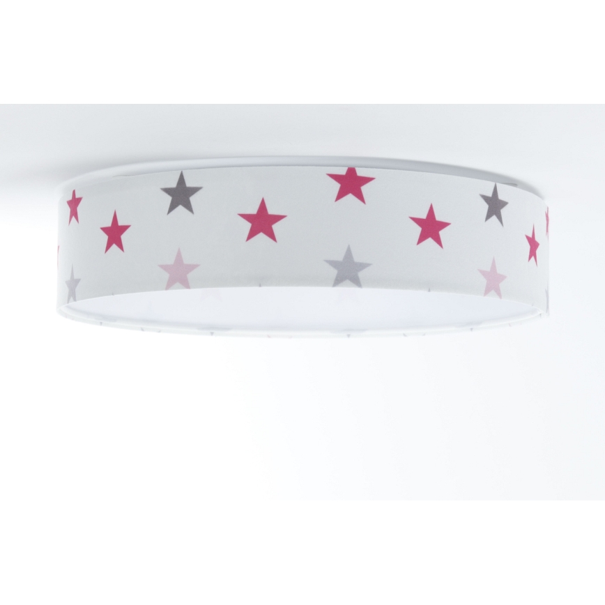 LED-himmennettävä kattovalaisin SMART GALAXY KIDS LED/24W/230V 3000-6500K tähdet valkoinen/vaaleanpunainen/harmaa + kaukosäädin