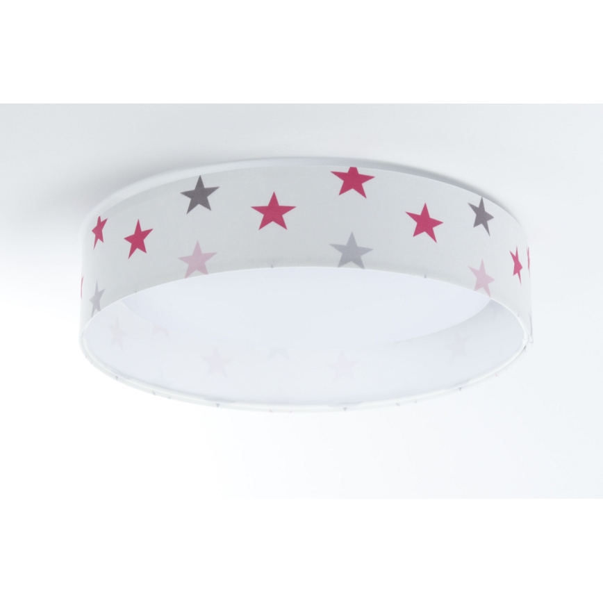 LED-himmennettävä kattovalaisin SMART GALAXY KIDS LED/24W/230V 3000-6500K tähdet valkoinen/vaaleanpunainen/harmaa + kaukosäädin