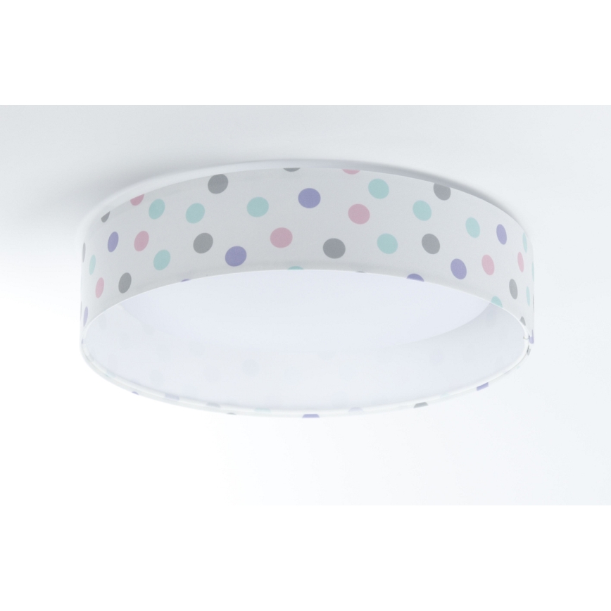 LED-himmennettävä kattovalaisin SMART GALAXY KIDS LED/24W/230V 3000-6500K pisteet värikäs + kaukosäädin
