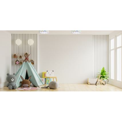 LED-himmennettävä kattovalaisin SMART GALAXY KIDS LED/24W/230V 3000-6500K pisteet värikäs + kaukosäädin