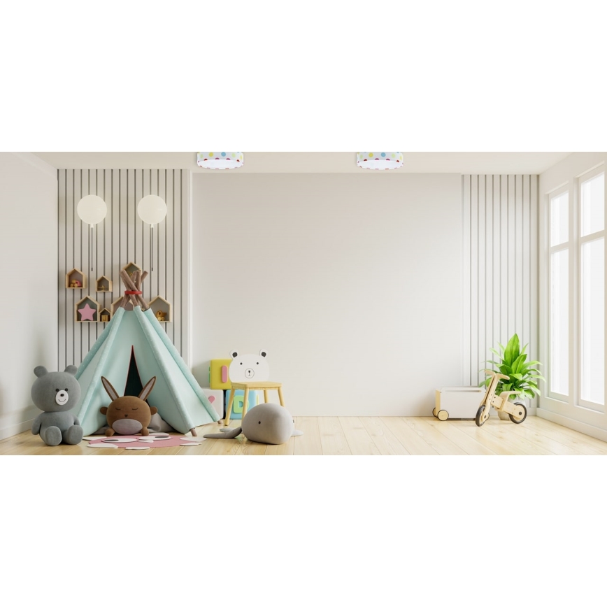 LED-himmennettävä kattovalaisin SMART GALAXY KIDS LED/24W/230V 3000-6500K pisteet värikäs + kaukosäädin