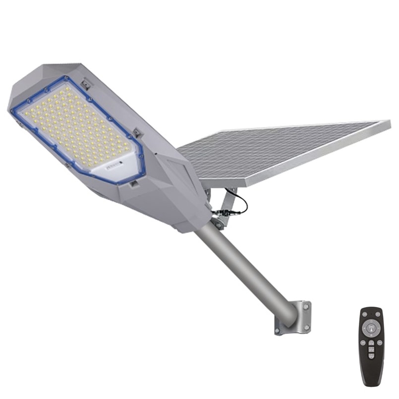LED himmennettävä valaisin hämäräkytkimellä ja aurinkopaneelilla LED/200W/20000 mAh 6500K IP65 harmaa