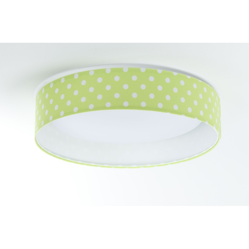 LED himmennettävä kattovalaisin SMART GALAXY KIDS LED/24W/230V 3000-6500K pisteet vihreä/valkoinen + kaukosäädin