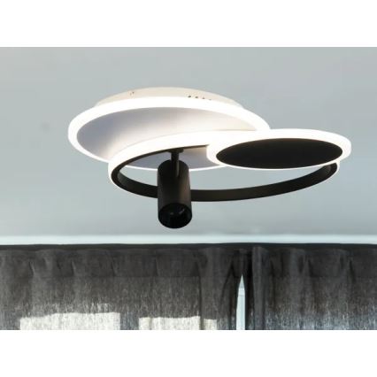 Himmennettävä LED-kattovalaisin LED/65W/230V 3000-6500K valkoinen/musta + kauko-ohjaus