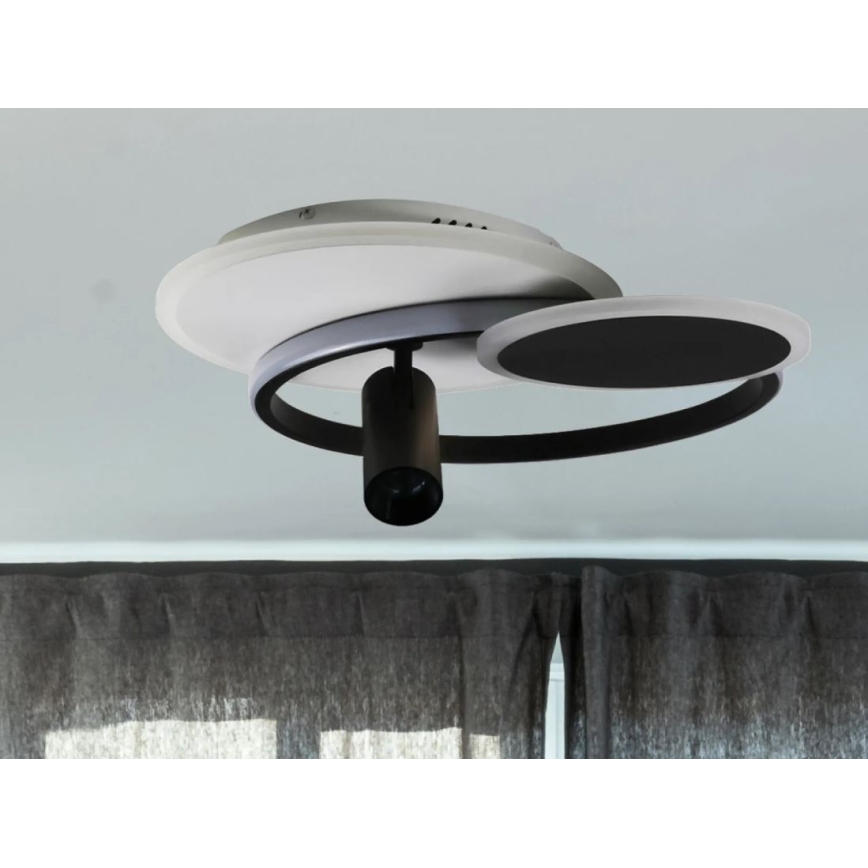 Himmennettävä LED-kattovalaisin LED/65W/230V 3000-6500K valkoinen/musta + kauko-ohjaus