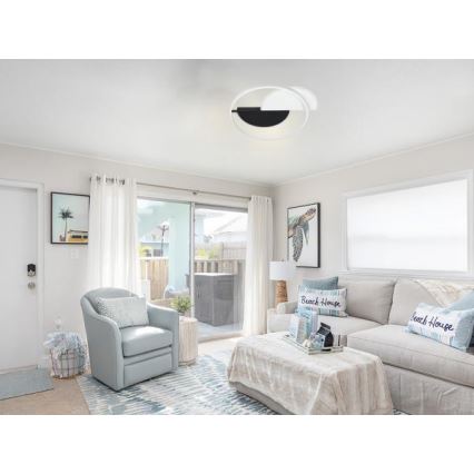 Himmennettävä LED-kattovalaisin LED/70W/230V 3000-6500K valkoinen/musta + kauko-ohjaus