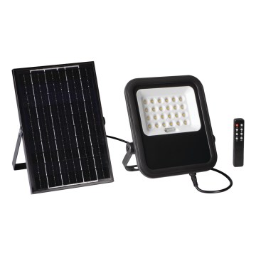 LED himmennettävä valonheitin aurinkopaneelilla ja dusk sensori LED/10W/10000 mAh 3,2V IP65 + kauko-ohjaus