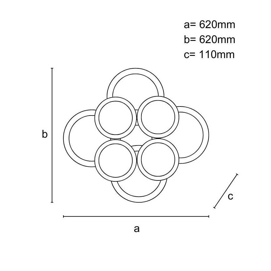 LED-himmennyskattokruunu LED/200W/230V 3000-6500K + kauko-ohjaus