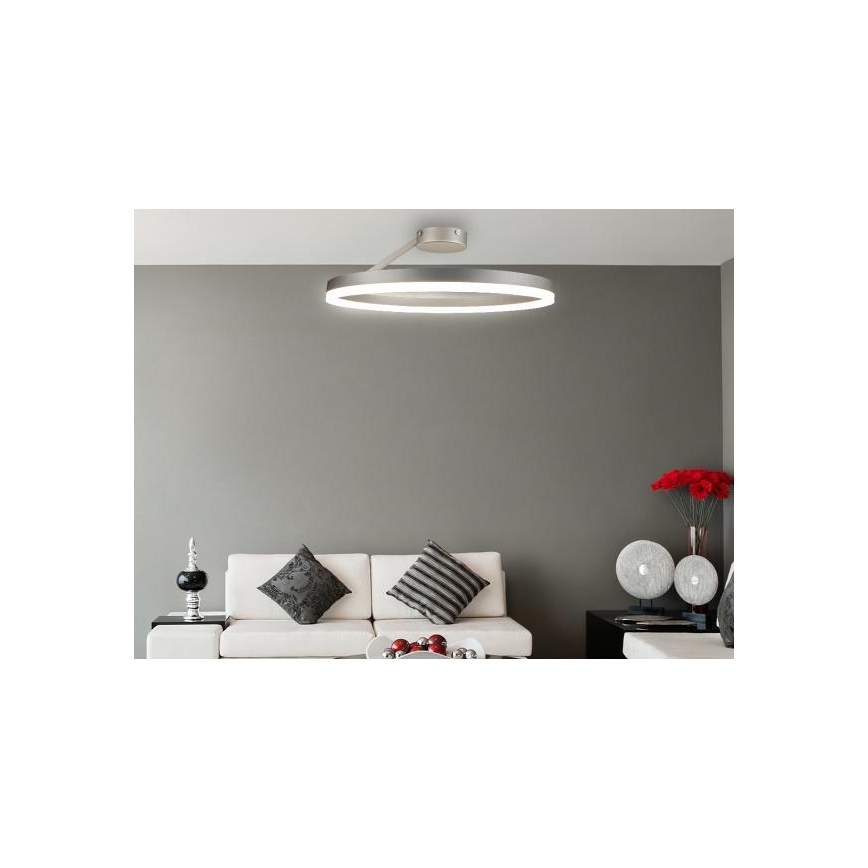 LED-himmennyskattokruunu LED/40W/230V 3000-6500K mattakromi + kauko-ohjaus