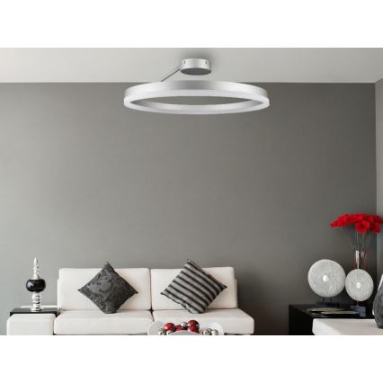 LED-himmennyskattokruunu LED/40W/230V 3000-6500K mattakromi + kauko-ohjaus