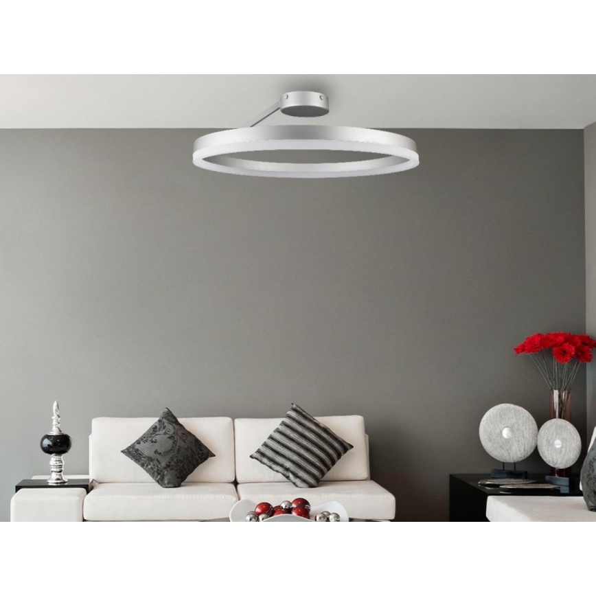 LED-himmennyskattokruunu LED/40W/230V 3000-6500K mattakromi + kauko-ohjaus