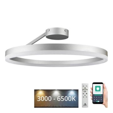 LED-himmennyskattokruunu LED/40W/230V 3000-6500K mattakromi + kauko-ohjaus