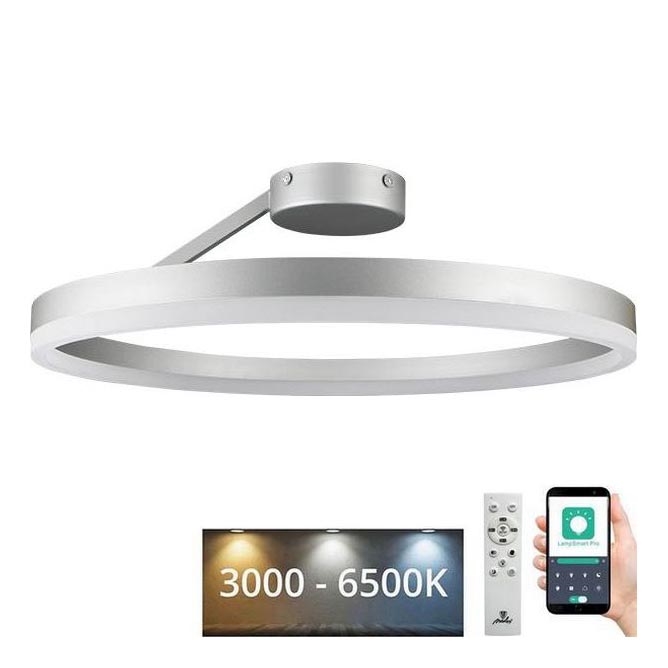LED-himmennyskattokruunu LED/40W/230V 3000-6500K mattakromi + kauko-ohjaus