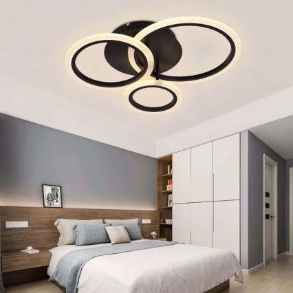 LED-himmennyskattokruunu LED/40W/230V 3000-6500K musta + kauko-ohjaus