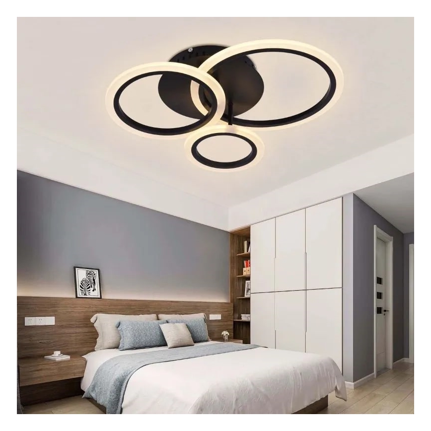 LED-himmennyskattokruunu LED/40W/230V 3000-6500K musta + kauko-ohjaus