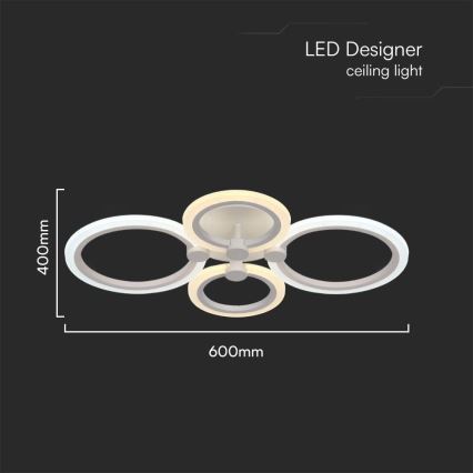 LED-himmennyskattokruunu LED/45W/230V 3000-6500K + kauko-ohjaus
