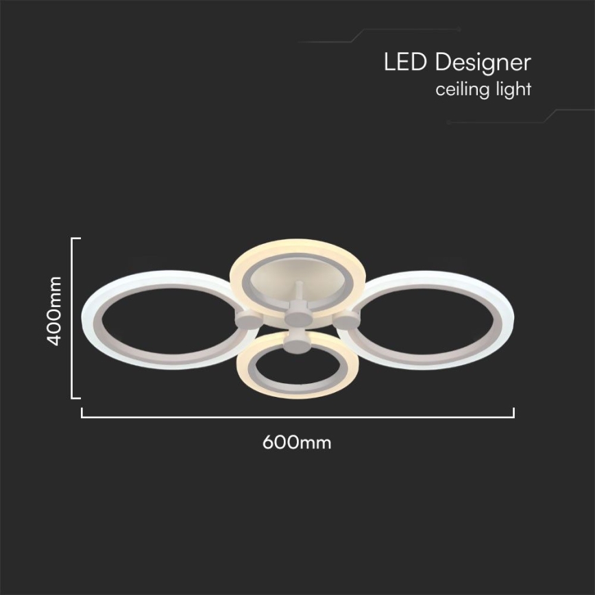 LED-himmennyskattokruunu LED/45W/230V 3000-6500K + kauko-ohjaus