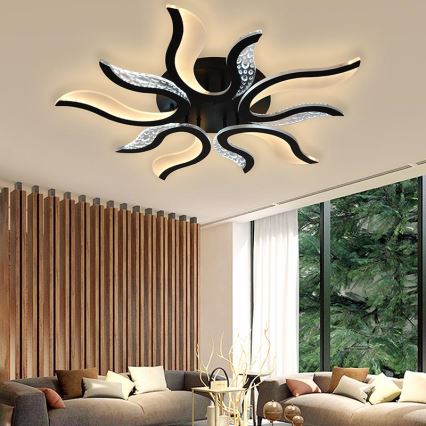 LED-himmennyskattokruunu LED/65W/230V 3000-6500K musta + kauko-ohjaus
