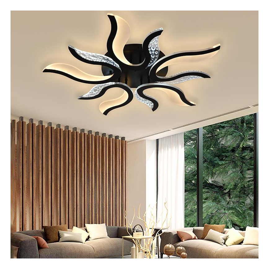 LED-himmennyskattokruunu LED/65W/230V 3000-6500K musta + kauko-ohjaus