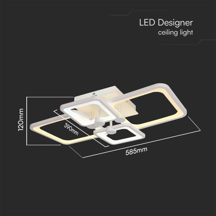 LED-himmennyskattokruunu LED/70W/230V 3000-6500K + kauko-ohjaus