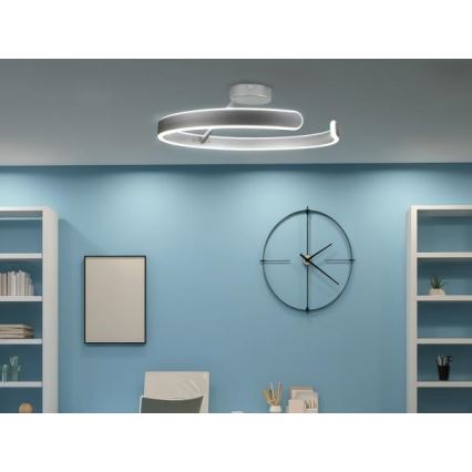 LED-himmennyskattokruunu LED/72W/230V 3000-6500K mattakromi + kauko-ohjaus