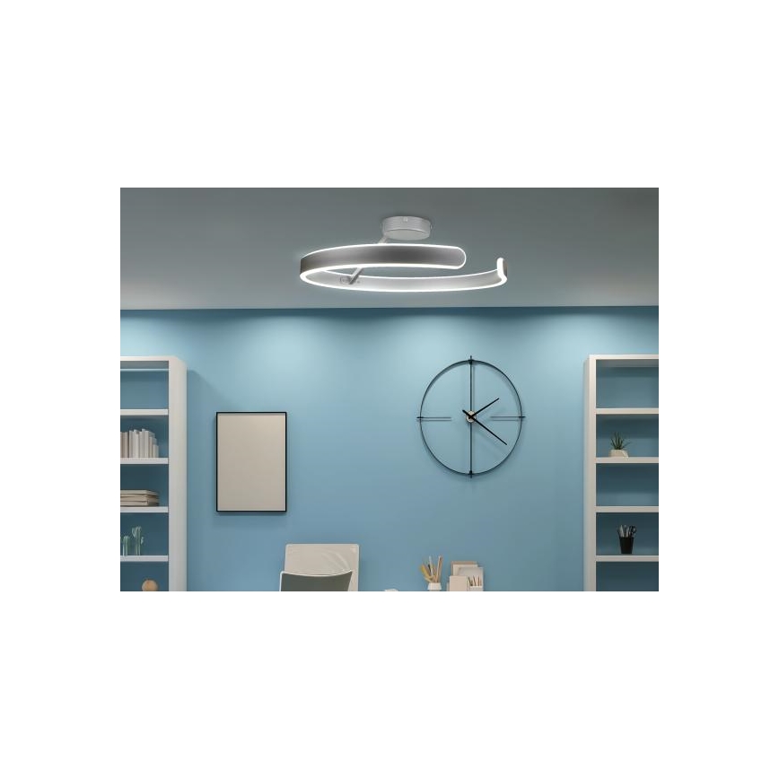 LED-himmennyskattokruunu LED/72W/230V 3000-6500K mattakromi + kauko-ohjaus